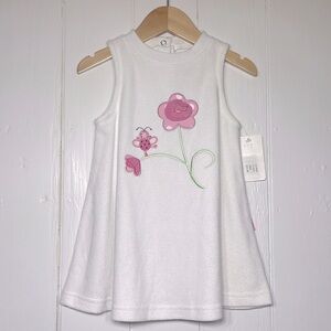 LE TOP NWT French Terrycloth Sleeveless Embroidered Flower Appliqué Coverup